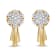 14K Yellow Gold 3/4ctw Diamond Floral Cluster Drop and Dangle Stud Earrings