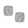 0.25ctw Round-Cut Diamond Sterling Silver Square-Shaped Milgrain Stud Earrings