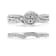 Sterling Silver 1/3ctw Composite Diamond Frame Bypass Bridal Set Ring
and Band