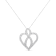 14K White Gold 1ctw Diamond Heart Ribbon Pendant Necklace (H-I, I1-I2)