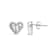 Sterling Silver 1/2 Cttw Round and Baguette Diamond Composite Heart
Shaped Stud Earring