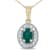 14K Yellow Gold 6x4mm Emerald and 1/5ctw Round Diamond Halo Pendant
w\chain 18"