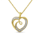 14K Yellow Gold Over Sterling Silver Diamond Accent Ribbon & Heart
18" Pendant Necklace