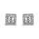 14K White Gold 1.0ctw Round and Baguette Diamond Stud Earrings