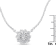 0.50ctw Diamond Flower Cluster Sterling Silver Pendant Necklace