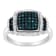 Black Rhodium Over Sterling Silver 1/2ctw Diamond Ring (Fancy Blue &
H-I Color, I2-I3 Clarity)