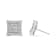 14K White Gold 1.0ctw Princess And Round-Cut Diamond Square Stud Earrings
