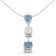 14K White Gold 1 1/3ctw White and Treated Blue Diamond Pendant With
Chain(H-I, SI2-I1)