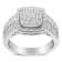 10K White Gold Diamond Cluster Ring (1 Cttw, H-I Color, I1-I2 Clarity) -
Size 7