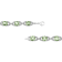 .925 Sterling Silver 7x7 mm Cushion Cut Prasiolite and 1/20ctw Round Cut
Diamond Tennis Bracelet