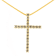 14K Yellow Gold Over Sterling Silver 1.0ctw Champagne Diamond Gold Cross
Pendant w\chain