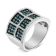 14K White Gold White and Blue Diamond Cocktail Ring (1 1/2 Cttw, H-I
Color, I1-I2 Clarity)