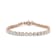 10K Rose Gold Over Sterling Silver 1.0 Ctw Diamond Heart Tennis Bracelet