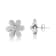 Matte Finished Sterling Silver Diamond Accent Flower Stud Earring (I-J
Color, I1-I2 Clarity)
