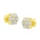 1.00ctw White Diamond Flower 14K Yellow Gold Earrings