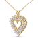 14K Yellow Gold Over Sterling Silver 4.0ctw Diamond Two Row Open Heart
18" Pendant w\chain