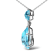 18K White Gold Pear Cut Blue Topaz and Round Blue Topaz with Diamond
Accent Dangle Drop Pendant