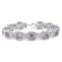 .925 Sterling Silver 7x7 mm Cushion Cut Amethyst and 1/10ctw Round
Diamond Tennis Bracelet