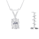 IGI Certified 10K White Gold 3/8ctw Diamond Oval Pendant w\chain(I-J
Color, I1 Clarity)