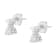 14K White Gold 1/2ctw Double Diamond Dangle Stud Earrings