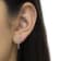 Sterling Silver 1.0ctw Diamond 4 Leaf Clover Shape Hoop Earrings