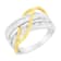 10K White and Yellow Gold 1 1/10ctw Channel-Set Diamond Bypass Band Ring
(J Color, I3 Clarity)