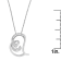 10K White Gold Diamond Accent Espira Open Spiral Twist Heart 'Rings of
Love' 18" Pendant w\chain