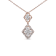 14K Rose Gold 3/4 Cttw Round Diamond Double Quatrefoil Pendant 18" Necklace