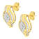 10K Yellow Gold 1/3ctw Round-Cut Diamond Cluster and Swirl Stud Earrings