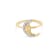 10K Yellow Gold 1/10ctw Diamond Crescent Moon Ring (I-J Color, I1-I2 Clarity)