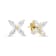 14K Yellow Gold 3/4ctw Marquise Diamond 8 Stone Floral Leaf Stud Earrings