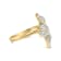 18K Yellow Gold Over Sterling Silver 1/2ctw Mixed Diamond Bypass Triple
Leaf Ring