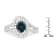 14K White Gold 1-1/3ctw White & Blue Diamond Halo Ring (G-H and
Fancy Blue Color, SI2-I1 Clarity)