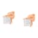 10K Rose Gold Diamond Square Stud Earring 1/2ctw