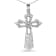 Sterling Silver 1.00 Cttw Diamond Fleur De Lis Cross 18" Pendant Necklace