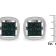 Sterling Silver Rose Cut Treated Blue Diamond Square Stud Earring .25ctw