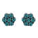 Sterling Silver Treated Blue Diamond Floral Stud Earrings 1ctw