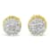 0.14ctw Rose-Cut Diamond Floral Cluster Button 10K Yellow Gold Over
Sterling Silver Stud Earrings