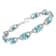 .925 Sterling Silver 7x7 mm Cushion Cut Blue Topaz and 1/20ctw Round Cut
Diamond Tennis Bracelet