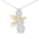 14K Two-tone Gold 5/8 Cttw Round Diamond Marquise Floral Necklace (H-I
Color, I1-I2 Clarity)