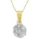 14K Two-Toned Gold Round Diamond Circle Halo Pendant w\chain(1.0ctw, H-I
Color, I1-I2 Clarity)