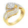 14K Yellow Gold 1.0ctw Mixed-Cut Diamond Round Floral Cluster Ring(H-I
Color, SI2-I1 Clarity)
