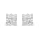 Sterling Silver 5/8ctw Princess Cut Diamond Invisible Set Quad Composite
Stud Earrings
