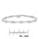 Sterling Silver 1.50ctw Round and Baguette Cut Diamond Wave Link Bracelet