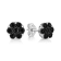 Sterling Silver 1/4ctw Black Color Treated Diamond Cluster Flower Stud Earrings