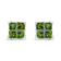 Sterling Silver 1/2ctw Treated Green Princess-cut Diamond 4 Stone
Composite Quad Stud Earring