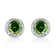 0.33ctw Treated Green Diamond Solitaire Sterling Silver Stud Earrings
