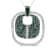 Sterling Silver Green Enamel with 1/2ctw Diamond, Sapphire, and
Tsavorite 18" Pendant w\chain