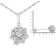 0.25ctw Diamond Floral Cluster Sterling Silver Necklace