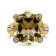 18K Yellow Gold 15x15mm Cushion Cut Lemon Quartz and 1/4 Cttw Diamond
Accented Cocktail Ring